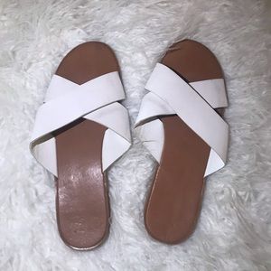 White sandals size 10